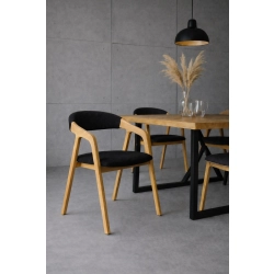 PRODUCENT Krzesło Dębowe KR-201 Tkanina Casablanca 2316 Czarna